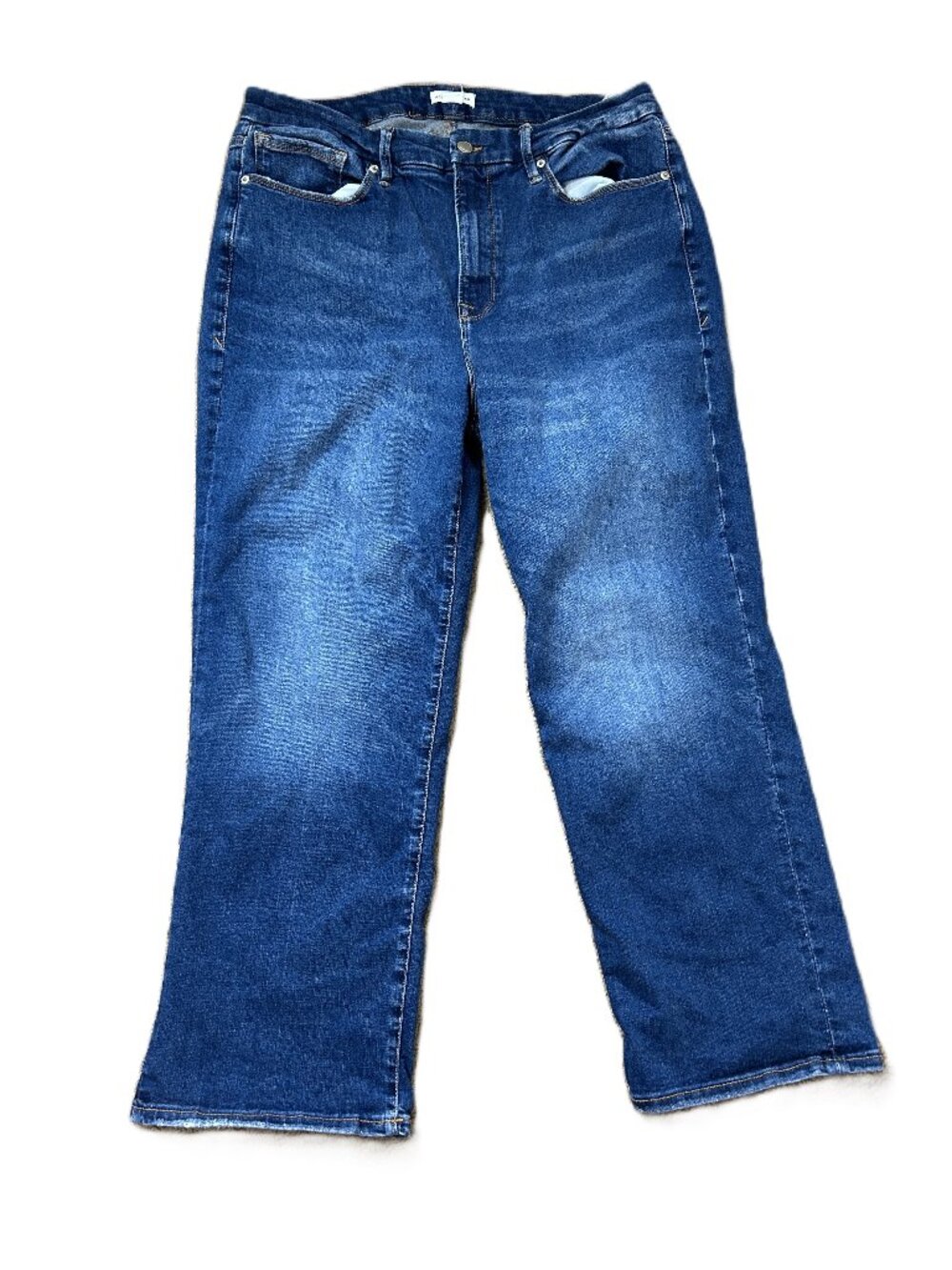 Good American Good Legs Straight Jeans 14-18 Distressed